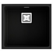Poalgi Fregadero encastrable Zie 45 (45 x 50 cm, Material compuesto, Negro, Brillante) | BAUHAUS