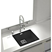 Poalgi Fregadero encastrable Zie 45 (45 x 50 cm, Material compuesto, Negro, Brillante) | BAUHAUS