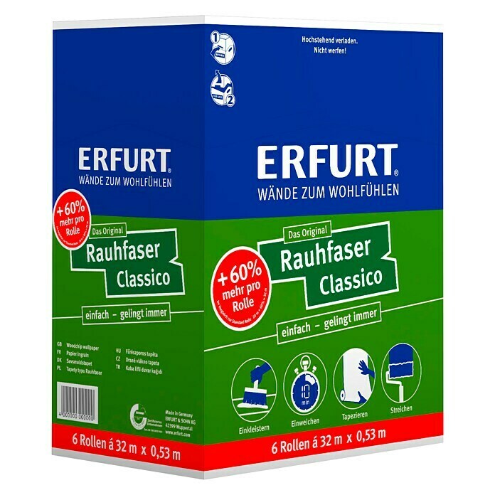 Erfurt Classico Raufasertapete 60 Jahre BAUHAUS (Korngröße: Mittel, 32 x 0,53 m, Weiß)