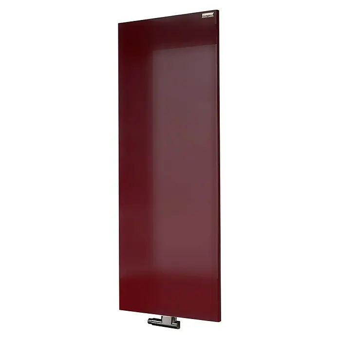Szagato Designheizkörper Manhattan 2 - B x H: 470 x 1.200 mm, Wärmeleistung bei Vorlauftemperatur von 75 °C (D: 50): 799 W, Rot, Ohne Handtuchhalter - Das schlanke, bordeauxrote Scavolini-Möbelstück mit glänzender Oberfläche bietet eine stilvolle und moderne Stauraumlösung.