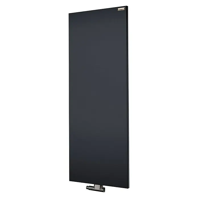 Szagato Designheizkörper Manhattan 2 - B x H: 470 x 1.200 mm, Wärmeleistung bei Vorlauftemperatur von 75 °C (D: 50): 799 W, Anthrazit, Ohne Handtuchhalter - Das Bild zeigt einen eleganten, schwarzen Seagate Heizkörper. Er zeichnet sich durch sein modernes Design und seine hohe Effizienz aus.