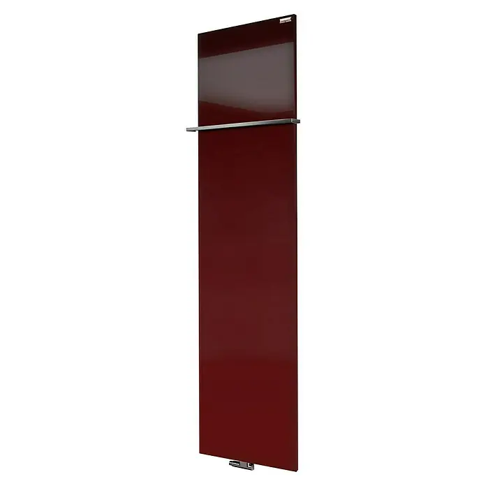 Szagato Designheizkörper Manhattan 3 - B x H: 470 x 1.800 mm, Wärmeleistung bei Vorlauftemperatur von 75 °C (D: 50): 1.118 W, Rot, Mit 1 Handtuchhalter (15 mm) - Der rote Heizkörper mit Handtuchhalter ist ein elegantes und modernes Design-Element für jedes Badezimmer. Er sorgt für Wärme und Komfort.