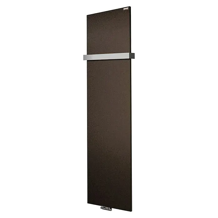 Szagato Designheizkörper Manhattan 3 - B x H: 470 x 1.800 mm, Wärmeleistung bei Vorlauftemperatur von 75 °C (D: 50): 1.118 W, Braun, Mit 1 Handtuchhalter (50 mm) - Ein eleganter, brauner Heizkörper mit Handtuchhalter, der Wärme und Stil in jedes Badezimmer bringt.