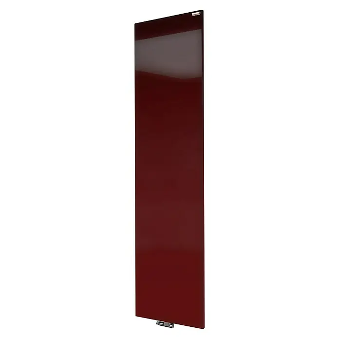 Szagato Designheizkörper Manhattan 3 - B x H: 470 x 1.800 mm, Rot, Ohne Handtuchhalter - Elegante, hochglänzende, vertikale Heizkörper in Burgunderrot mit einer modernen und minimalistischen Formgebung für stilvolle Wärme.