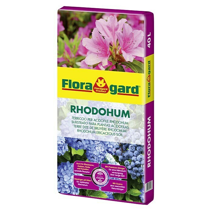 Floragard Rhodohum- & Moorbeeterde40 l Front View