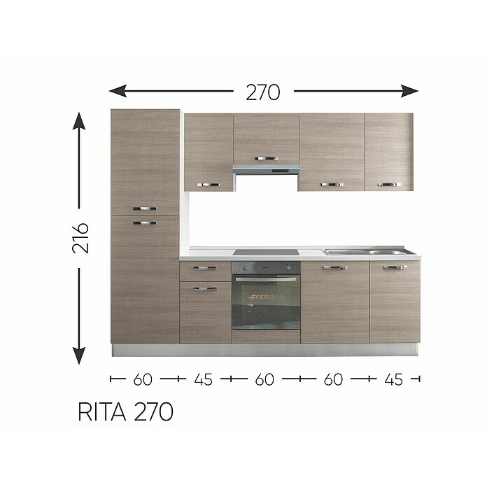 Küchenblock Rita 270 cm