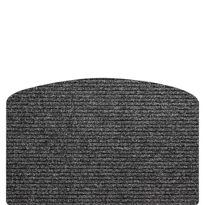 Fußmatte Saphir - Anthrazit, 50 x 75 cm, 100 % Polypropylen - Dunkelgraue gerippte Fußmatte mit abgerundeter Oberkante.