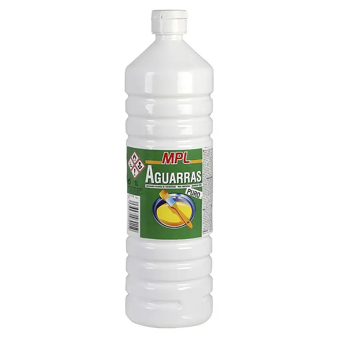 MPL Disolvente líquido Aguarrás puro - 1 l - Una botella de 1L de limpiador MPL Aguarras, un disolvente versátil para diluir pinturas y limpiar pinceles.
