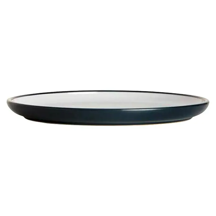 Marine Business Welcome on Board Plato redondo - 6 ud., Diámetro: 21 cm - Un plato hondo azul oscuro con centro blanco. Su diseño minimalista ofrece un toque elegante a cualquier mesa.