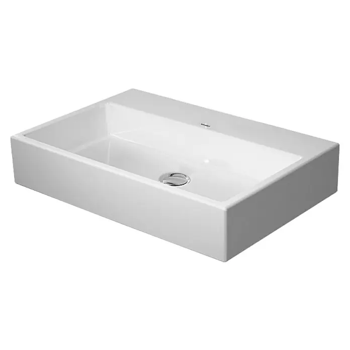 Duravit Vero Air Waschtisch - 70 x 47 cm, Ohne Spezialglasur, Hahnloch: Ohne, Ohne Überlauf, Weiß, Geschliffen - Modernes, rechteckiges Aufsatzwaschbecken in Weiß. Ideal für stilvolle Badezimmer mit zeitgemäßem Design und einer eleganten Formgebung.