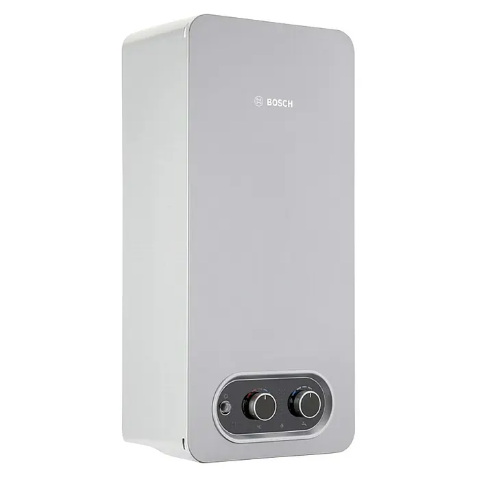 Bosch Calentador atmosférico Therm 4200 11 - 19,2 kW, Caudal de agua: 2,6 l/min, Gas butano - Imagen de un calentador de agua mural Bosch, una excelente opción para un suministro eficiente de agua caliente.