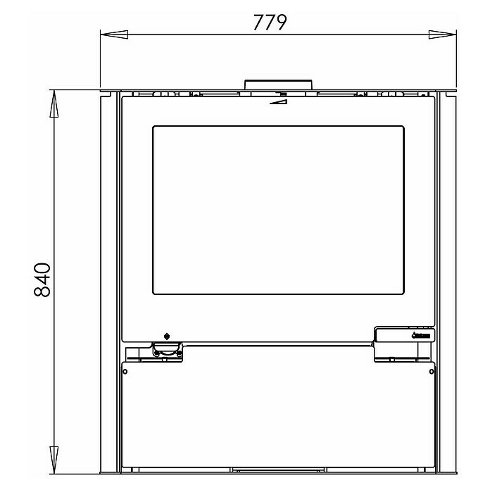 Aduro Kaminofen 156,5 kW, Raumheizvermögen: 350 m³, Schwarz Sketch