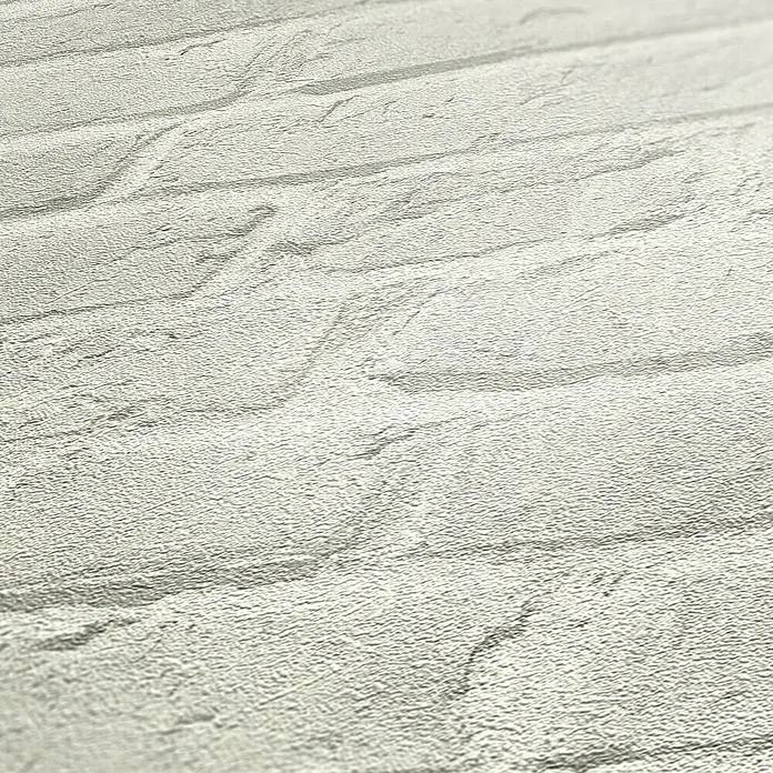 A.S. Création Elements Vliestapete Backsteinmauer II - Hellgrau, Steinoptik, 10,05 x 0,53 m - Nahaufnahme einer weißen Ziegelwandtapete mit einer leicht strukturierten Oberfläche für eine realistische Optik.