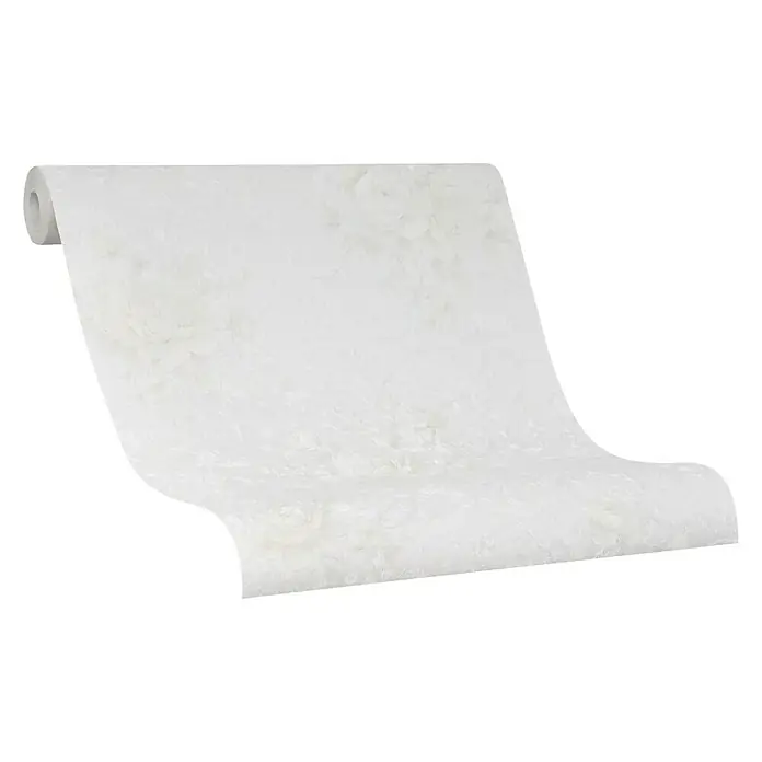 Marburg Home Classic Belvedere Vliestapete Rosen-Bouquet - Weiß, Floral, 10,05 x 0,53 m - Ein sanfter Blickfang: Elegante weiße Tapete mit zarten floralen Mustern, die jedem Raum eine beruhigende und stilvolle Note verleiht.
