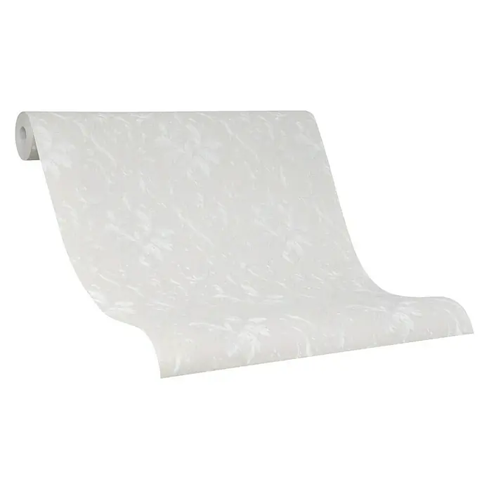 Marburg Home Classic Belvedere Vliestapete Damastmotiv I - Hellbeige, Ornament, 10,05 x 0,53 m - Eine Rolle weißer Tapete mit subtilem Muster. Perfekt für eine elegante und dezente Wandgestaltung in jedem Raum.