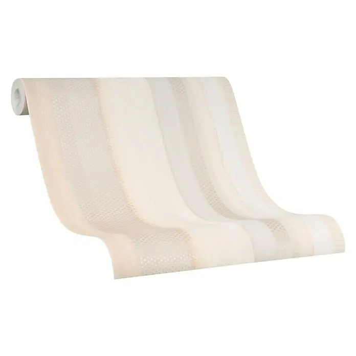 Marburg Casual Vliestapete Punkte und Streifen - Beige/Braun, Streifen, 10,05 x 0,53 m - Eine Rolle eleganter, gestreifter Tapete in neutralen Farbtönen, die eine subtile und stilvolle Wanddekoration bietet.
