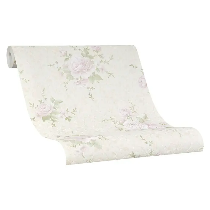 Marburg Home Classic Belvedere Vliestapete Rosen-Bouquet - Beige/Rosa, Floral, 10,05 x 0,53 m - Eine Rolle zart gemusterter Tapete mit Rosenmotiv in sanften Farben für eine elegante Wandgestaltung im Vintage-Stil.