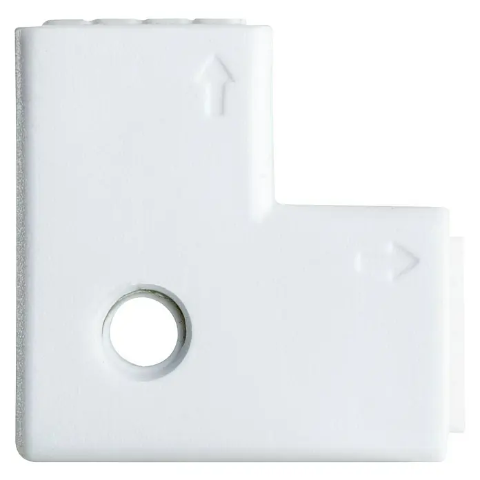Paulmann Conector de esquina YourLED - 12 pzs. - Conector de esquina blanco con flechas y una abertura, un accesorio práctico para diversas aplicaciones que requieren una conexión en ángulo recto.