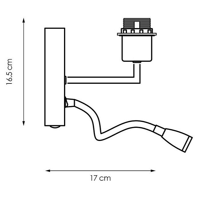 Home Sweet Home Wandleuchte Read40 W, L x B x H: 11 x 15 x 17 cm, Stahl matt, E27 Sketch