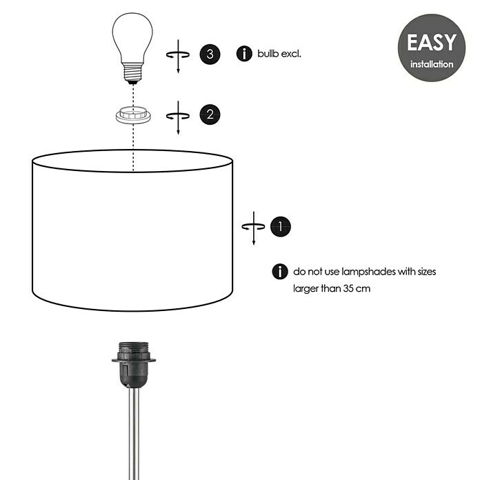 Home Sweet Home Karma Lampenfuß60 W, Höhe: 46 cm, Stahl matt, Stahl, E27 Sketch