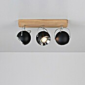 Spotlight Deckenstrahler Ball Wood (5 W, L x B x H: 42 x 11 x 21 cm, Weiß, Schwarz, GU10) | BAUHAUS