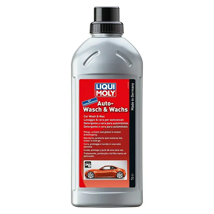 Liqui Moly Lackpflege Wasch und Wachs - 1 l, Geeignet für: Lacke - Produktfoto von Liqui Moly Auto-Wasch & Wachs, einer Autowasch- und Wachskombination für Pflege, Schutz und Glanz in einem Arbeitsgang.