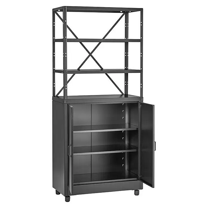 Metall-Mehrzweckschrank - L x B x H: 40 x 80 x 180 cm, Anzahl Türen: 2 Stk. - Detailaufnahme