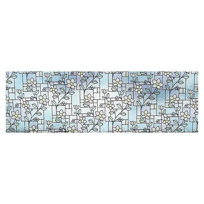 Lámina para ventana GLS-4657 - Multicolor - Lámina decorativa para ventanas con diseño floral. Este diseño floral añade privacidad y realza ventanas o superficies de cristal.