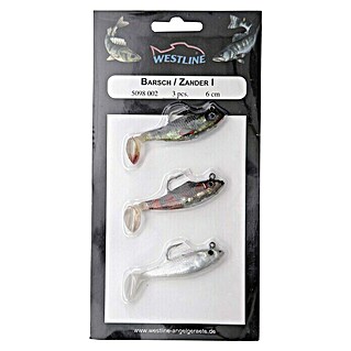 Westline Set rubber vissen (Baars/snoekbaars, 3 st., Grootte: 6 cm)