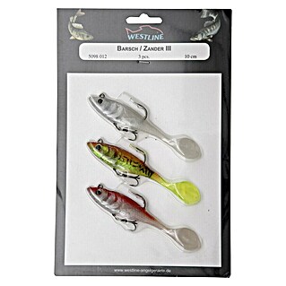 Westline Set rubber vissen (Baars/snoekbaars, 3 st., Grootte: 10 cm)
