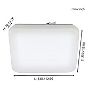 Eglo LED-Wand- & Deckenleuchte Frania (17,3 W, Farbe: Weiß, L x B x H: 33 x 33 x 7 cm)
