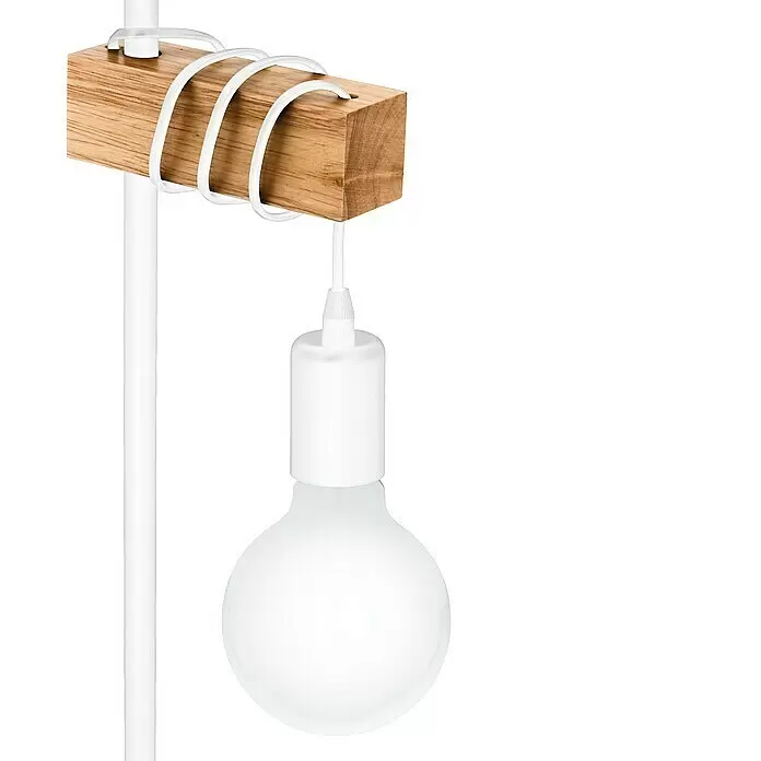 Eglo Townshend Tischleuchte - 10 W, L x B x H: 17,5 x 15,5 x 50 cm, Weiß/Braun - Detailaufnahme