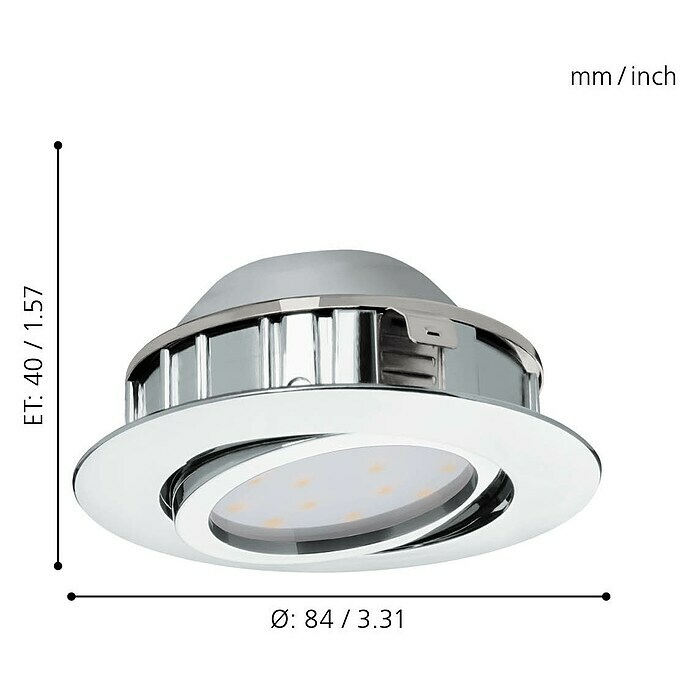 Eglo Uugradbena LED svjetiljka (6 W, Krom, Promjer: 8,4 cm, Zakretno)