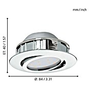 Eglo LED-Einbauleuchten-Set Pineda (6 W, Chrom, Durchmesser: 8,4 cm, Schwenkbar)