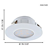 Eglo Uugradbena LED svjetiljka (3 x 6 W, Topla bijela, Promjer: 7,8 cm, Bijelo, 3 kom)