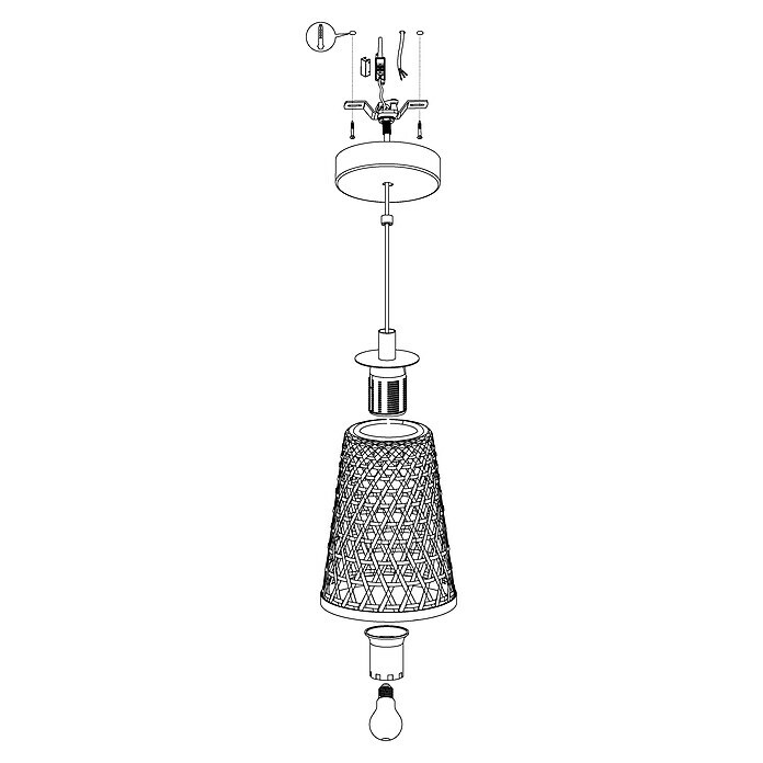 Eglo Claverdon Lámpara colgante (40 W, Marrón claro, Altura: 110 cm)