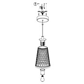 Eglo Claverdon Lámpara colgante (40 W, Marrón claro, Altura: 110 cm)
