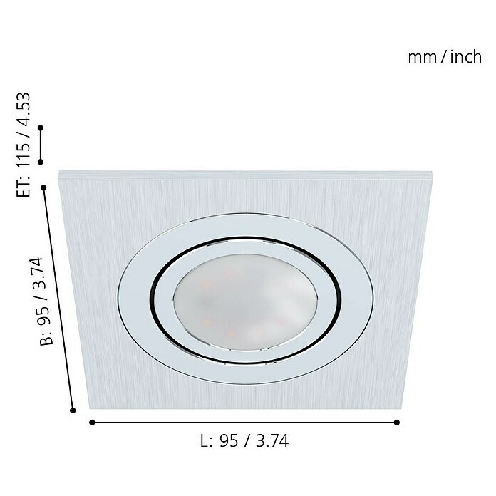 Eglo LED-Einbauleuchte Areitio (5 W, Aluminium, 3 Stk.)