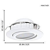 Eglo LED-Einbauleuchten-Set Pineda (6 W, Weiß, Durchmesser: 8,4 cm, Schwenkbar)