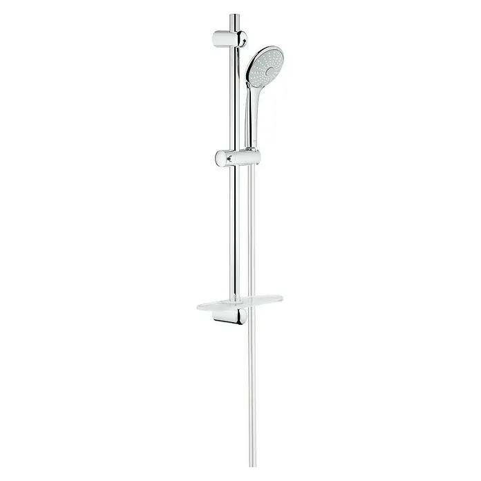Grohe Euphoria Brausegarnitur Massage - Anzahl Funktionen: 3 Stk., Chrom - Ein Chrom-Duschstangenset mit Handbrause und Ablage. Elegantes Design für moderne Badezimmer, das Funktionalität und Stil vereint.