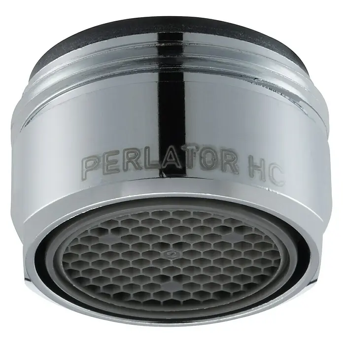 Neoperl Strahlregler Honeycomb - M24, 1 Stk., 13,5 l/min - 15 l/min - Nahaufnahme eines Perlator HC Wasserhahn-Luftsprudlers mit Wabendesign für effiziente Wassernutzung.