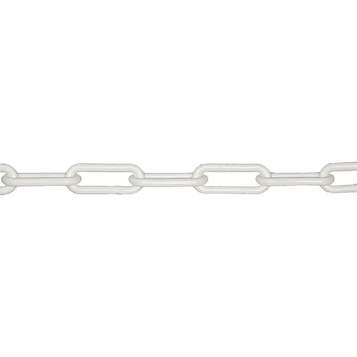 Stabilit Absperrkette Meterware - 6 mm, Kunststoff, Weiß - Weiße Kunststoffkette, ideal zur Absperrung von Bereichen und zur Lenkung von Personenströmen. Robuste Ausführung für den Innen- und Außenbereich.