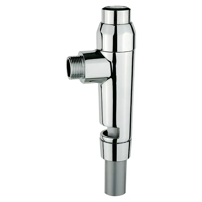WC-Druckspüler - ¾″, Verchromt, Geräuschgedämmt - Ein glänzender, verchromter Urinalspüler, ideal für öffentliche Sanitäranlagen, bietet Hygiene und Langlebigkeit.