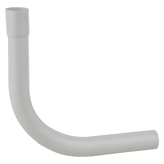 Spülrohrbogen - Weiß - Weißes PVC-U-Rohr mit 90-Grad-Biegung für Sanitärinstallationen oder Abwasseranwendungen. Robuste und langlebige Konstruktion.