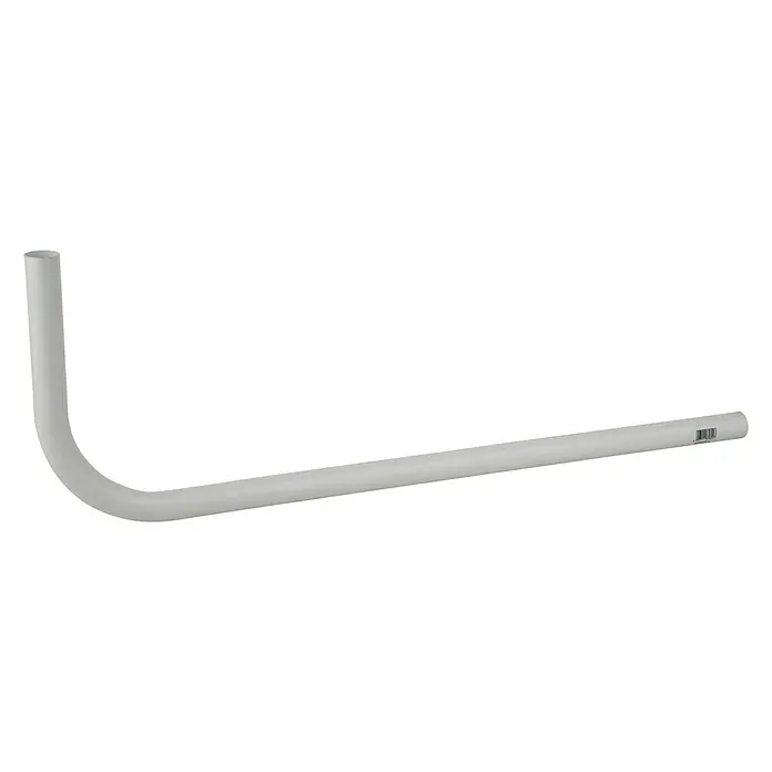 Spülrohr - Weiß, Länge: 70 cm - Weißes, gebogenes Rohr. Das Rohr ist leicht gebogen und hat ein offenes Ende. Ideal für Sanitäranwendungen.