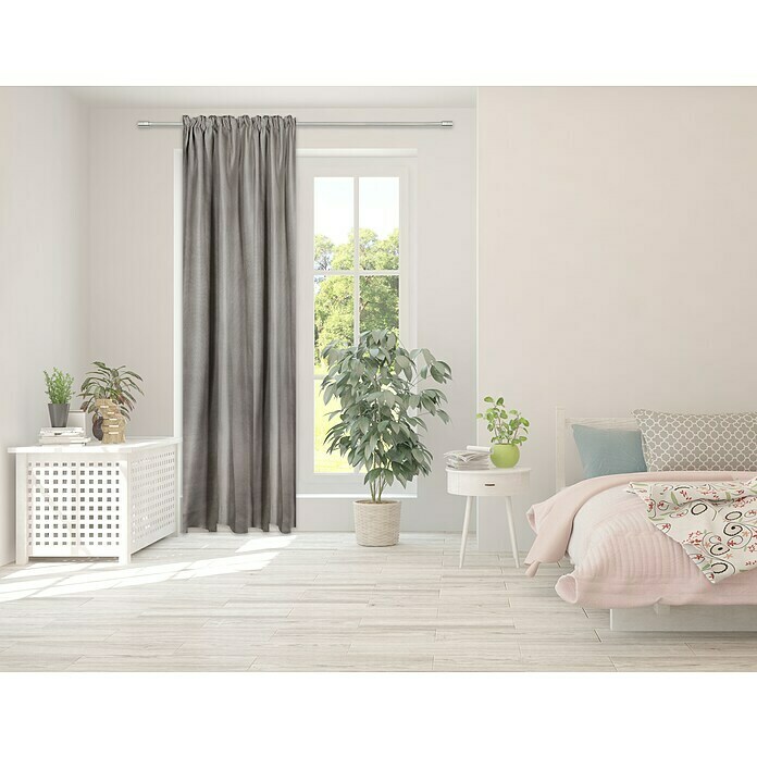 Verdunkelungsvorhang DimB x H: 135 x 245 cm, 100 % Polyester, Grau Mood Shot