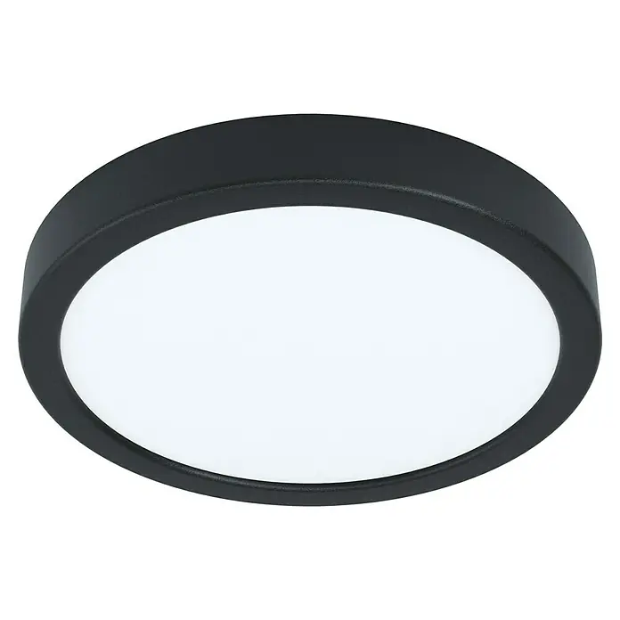Eglo Fueva 5 LED-Wand- & Deckenleuchte rund - 16,5 W, Ø x H: 21 x 2,8 cm, Schwarz, Neutralweiß - Runde Deckenleuchte mit schwarzem Rahmen und hellem, diffusem Licht für eine gleichmäßige Ausleuchtung des Raumes. Moderne Beleuchtung für jeden Wohnraum.