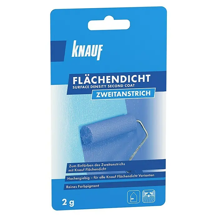 Knauf Flächendicht Zweitanstrich - 2 g - Produktbild einer Knauf Flächendicht Farbpigmentpackung für den Zweitanstrich.