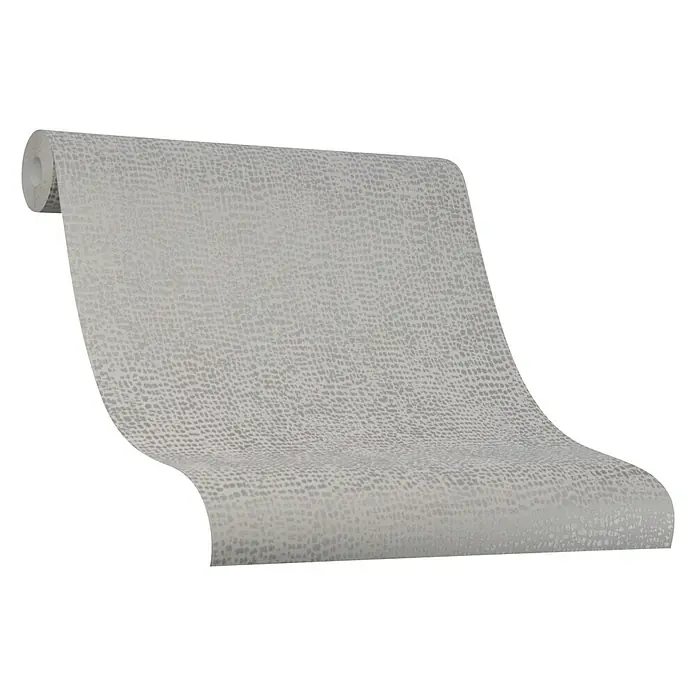 Marburg La Veneziana IV Vliestapete I - Greige, Grafisch, 10,05 x 0,53 m - Nahaufnahme einer Rolle gemusterter Tapete in einem neutralen Farbton, die ein subtiles und elegantes Design für die Wanddekoration zeigt.