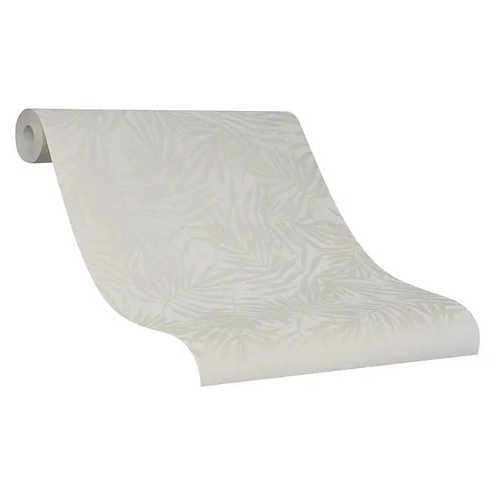 Marburg La Veneziana IV Vliestapete Palmenblätter - Hellbeige, Floral, 10,05 x 0,53 m - Rolle mit dekorativer, weißer Vliestapete mit Blattmuster, ideal zur Wandgestaltung im Wohnbereich.